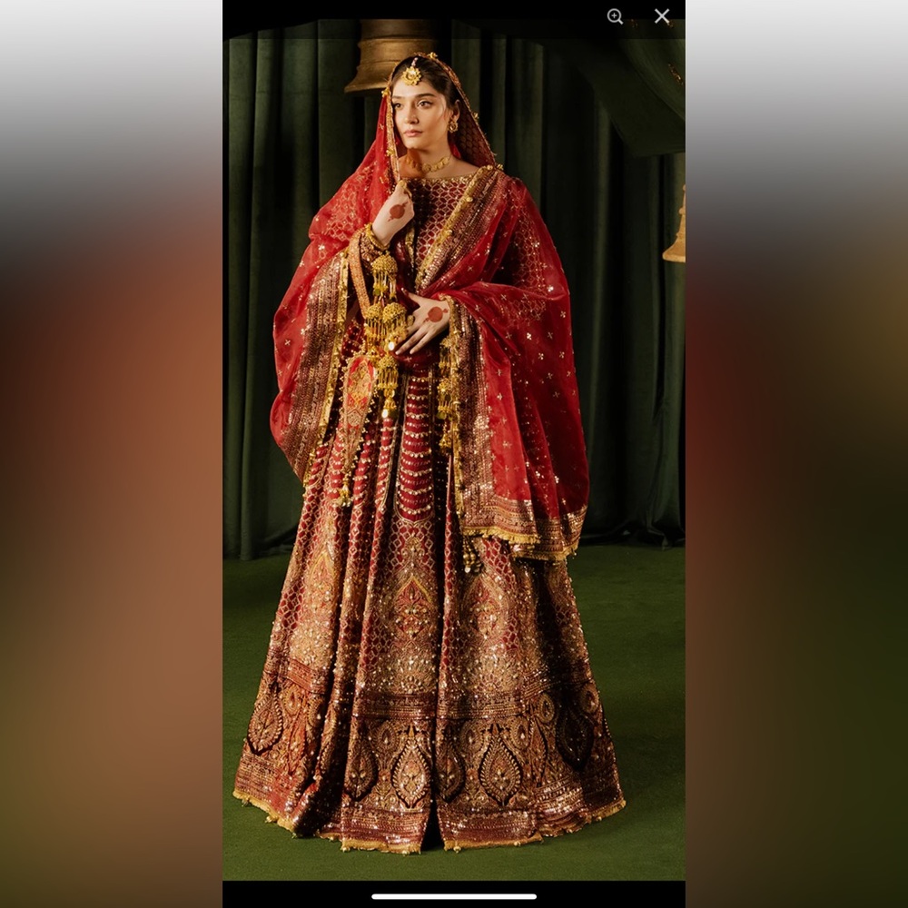 Elegant Red and Gold Long Sleeve Dress